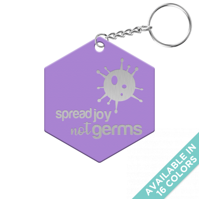 Spread Joy Not Germs Hexagon Keychain
